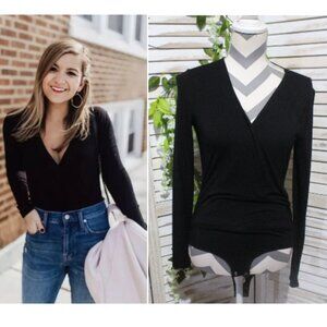 J Crew 365 Black Long Sleeve Body Suit